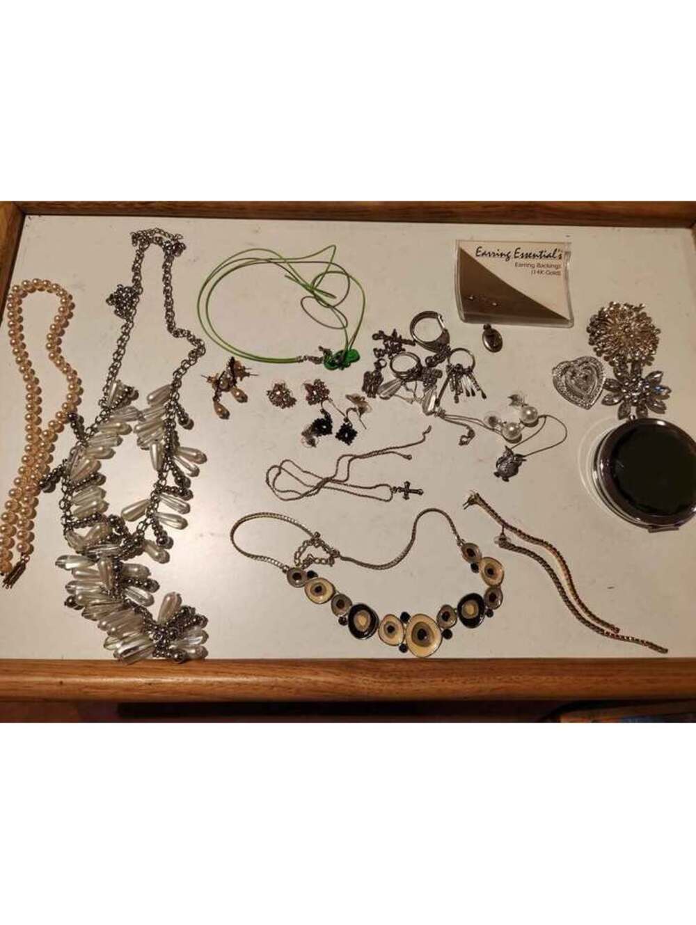 Assorted Costume Jewelry Lot - Necklaces, Earrings, Brooches